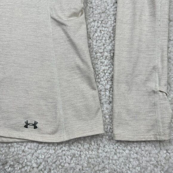 Under Armour Cold Gear Fitted 1/2 Zip Shirt Ivory Cream - Picture 6 of 11